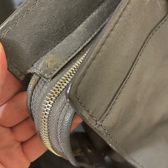 YSL Dark Gray Cabas Chyc Leather Handbag - Picture 10 of 16